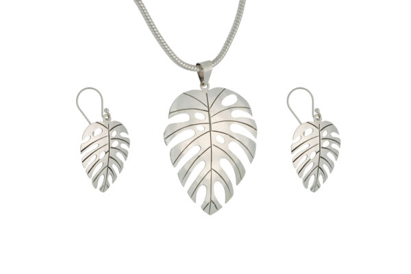 Juego Monstera Plateada